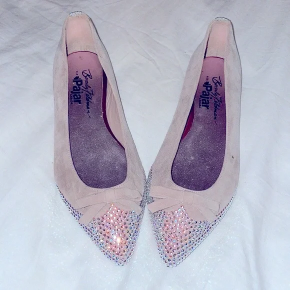 Beverly Feldman Beige Rhinestone Flats - Picture 2 of 6
